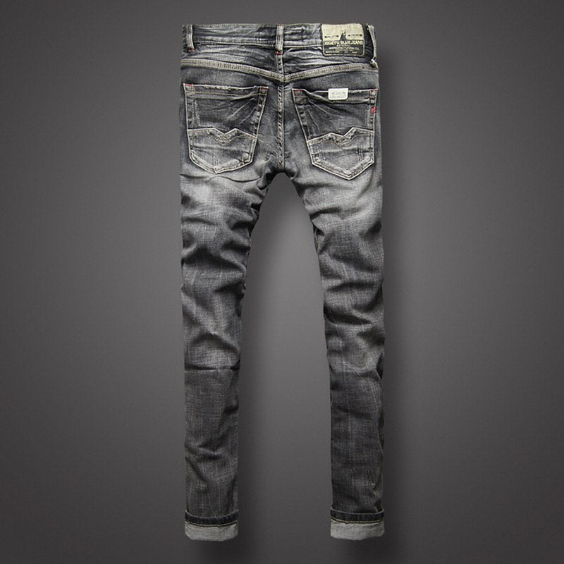 Black Gray Color Denim Jeans