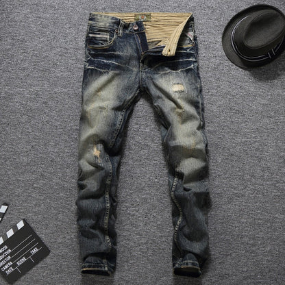 RetroRide Slim Fit Ripped Jeans