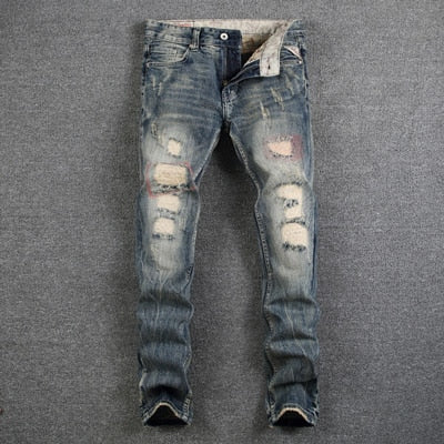 Mens Destroyed Ripped Jeans
