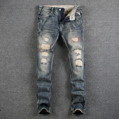 Mens Destroyed Ripped Jeans