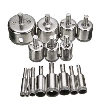 DIAMOND HOLE DRILL BITS (15 PCS) - SMOOTH, ACCURATE HOLES EVERY TIME