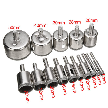 DIAMOND HOLE DRILL BITS (15 PCS) - SMOOTH, ACCURATE HOLES EVERY TIME