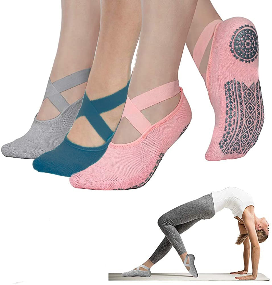 Non-Slip Grip Socks for Women - Perfect for Pilates, Barre, Ballet, and Barefoot Workouts.
