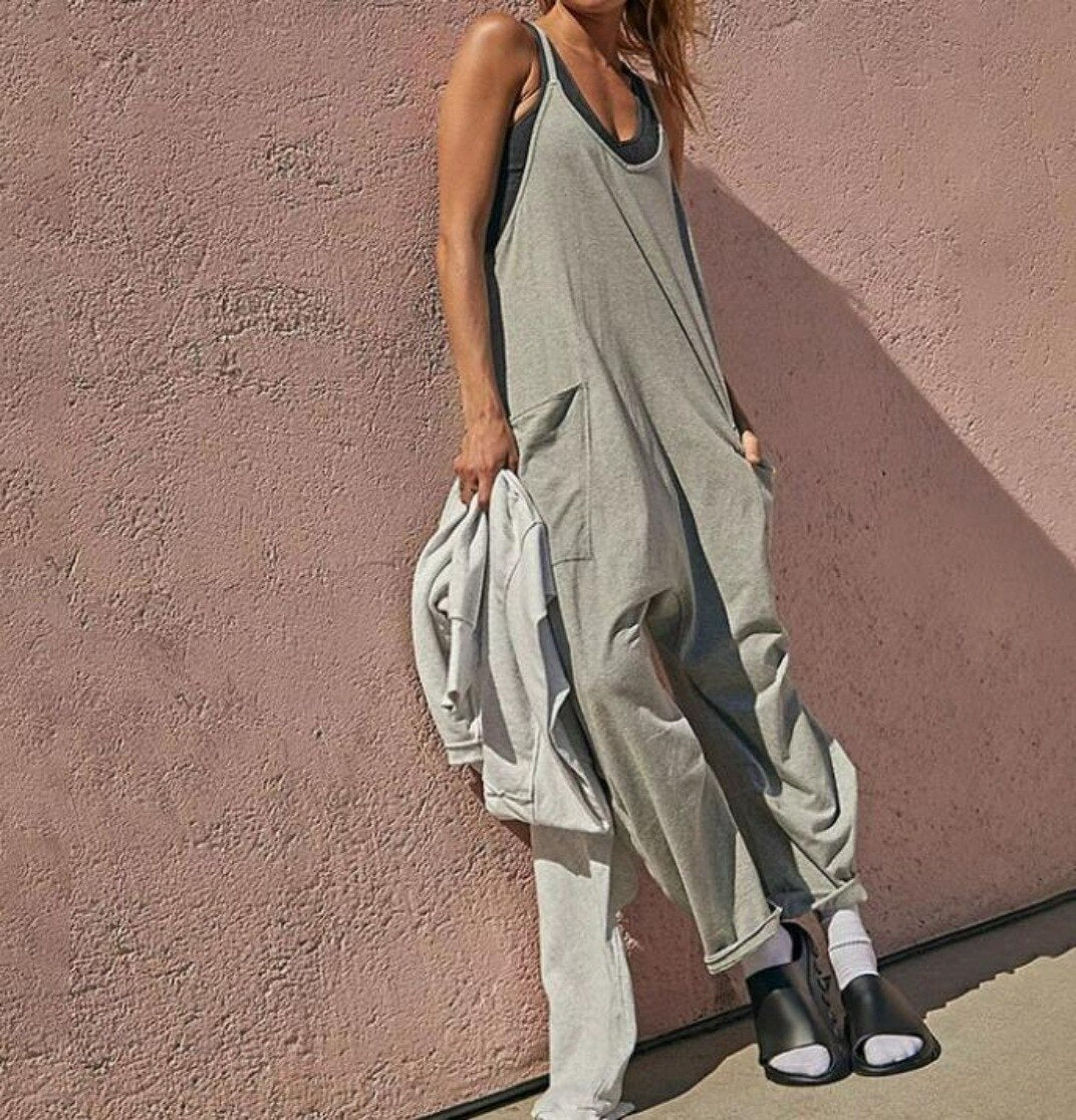 Wide Leg Solid Colored Jumpsuits