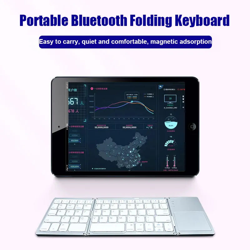 Folding Wireless Bluetooth Keyboard