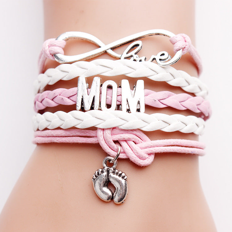 Hand-woven Infinite Love Mom Foot Bracelet