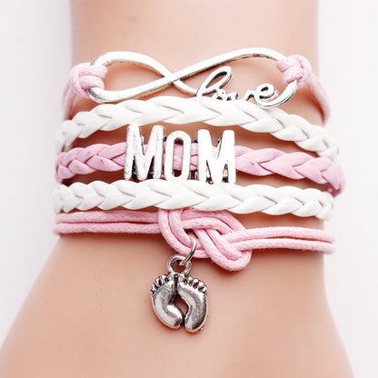 Hand-woven Infinite Love Mom Foot Bracelet
