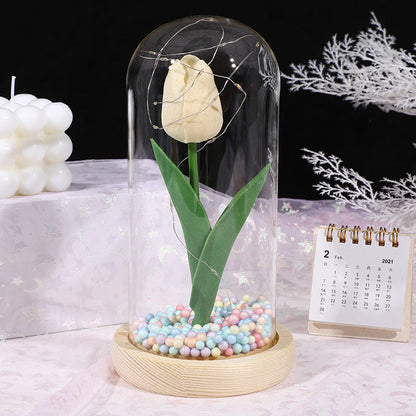 Glass-covered Perpetual Flower Night Light Ornaments